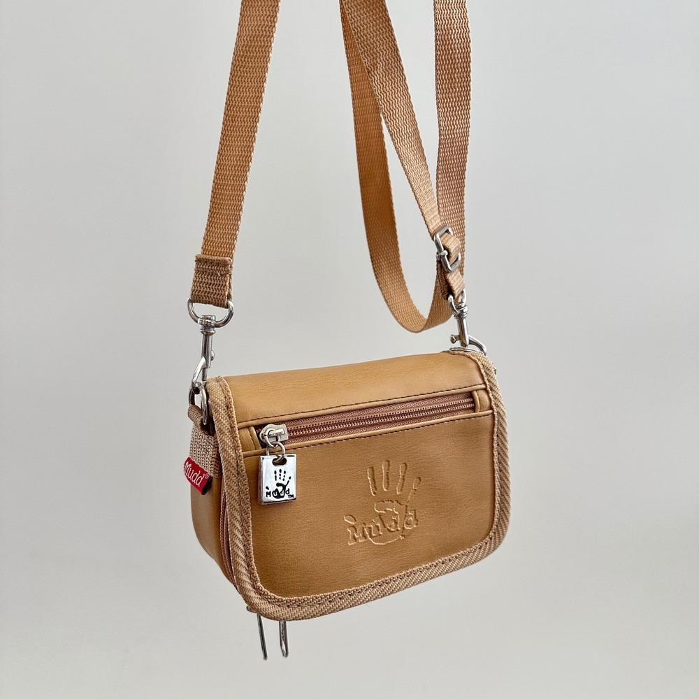 Vintage Y2K Mudd Tan Mini Crossbody Bag Purse 90s Utility Grunge
